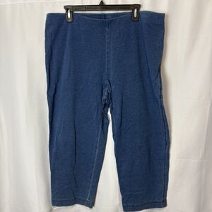 J Jill Indigo PureJill Pants Womens Large Indigo Slim Crop Stretch Pull On Comfy